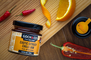 
                  
                    Exotic Citrusy Chilli Jam, gluten free chilli jam that is suitable for vegans.
                  
                