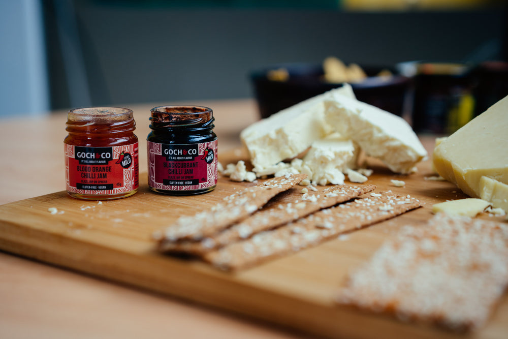 
                  
                    Blackcurrant Chilli Jam, Blood Orange Chilli Jam
                  
                